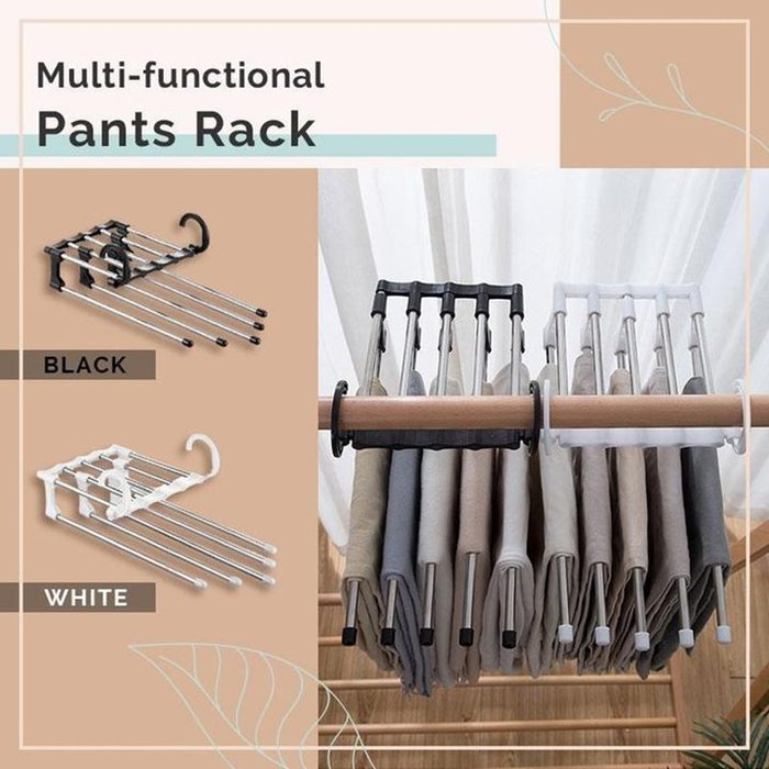 Organizador de pantalones FlexRack – Estante ajustable para armario que ahorra espacio – Acero inoxidable antideslizante