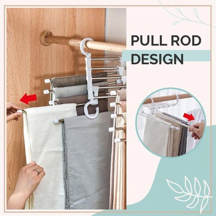Organizador de pantalones FlexRack – Estante ajustable para armario que ahorra espacio – Acero inoxidable antideslizante