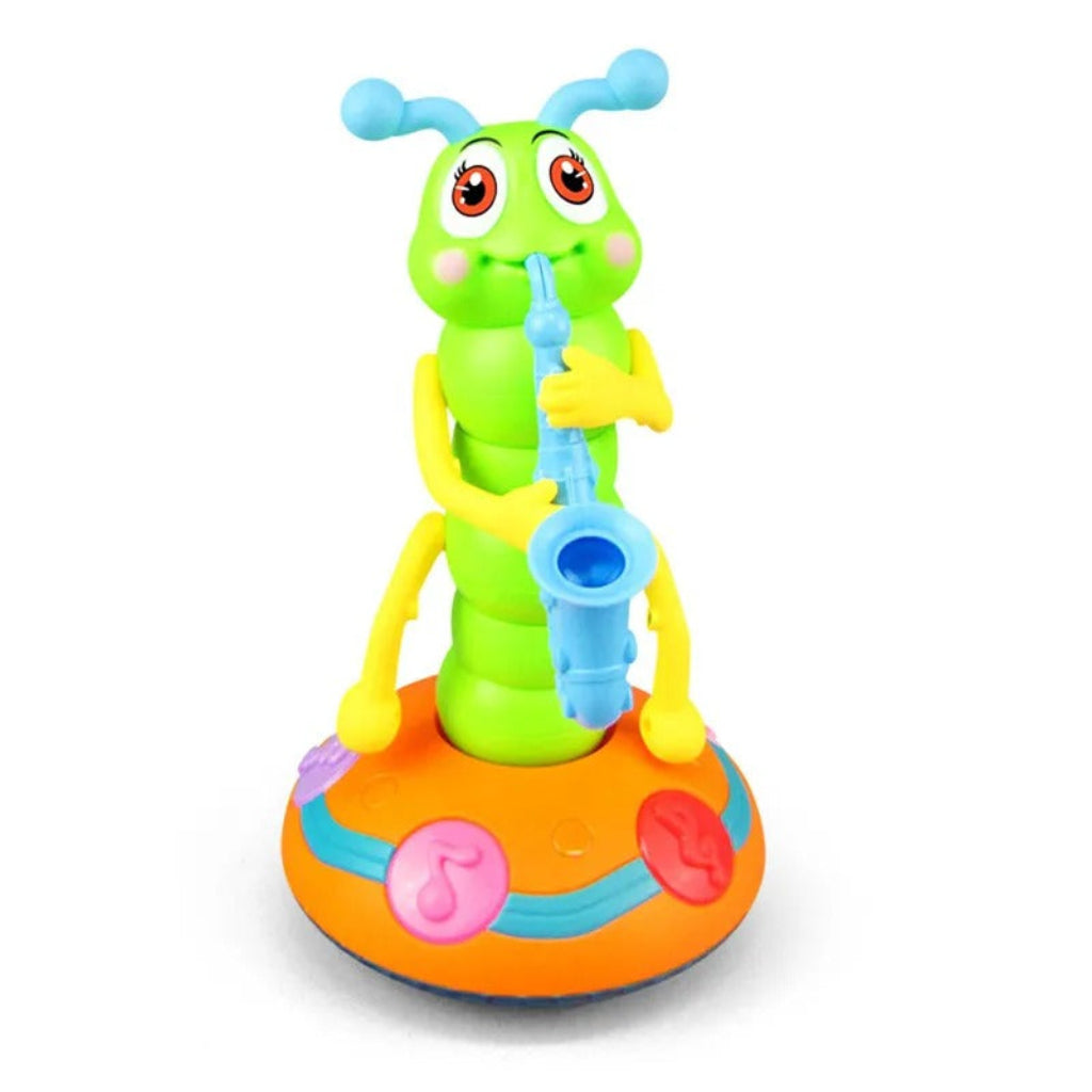 Oruga motorizada de juguete para bebé con reproductor de música integrado y luces luminosas