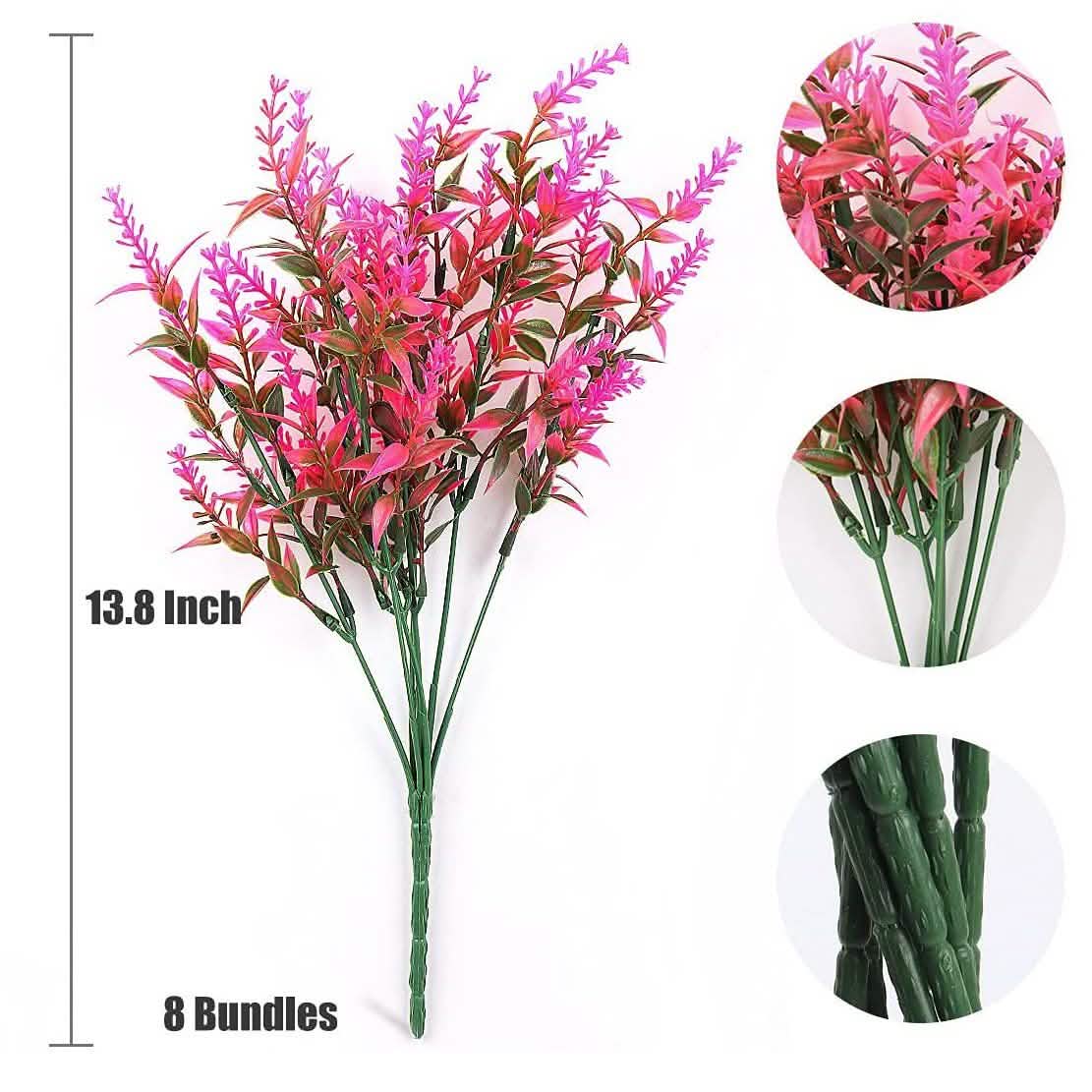 Pack de 8 ramos de lavanda artificial para decoración