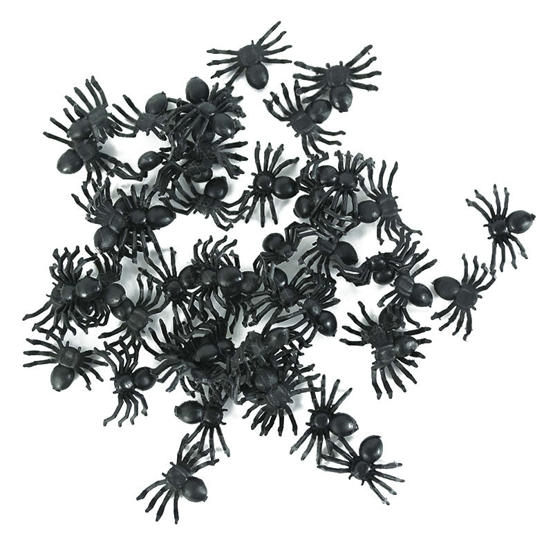 Pack de 50 arañas luminosas fluorescentes para decoración de Halloween