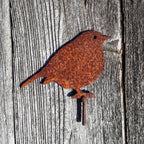 Pájaro decorativo de metal con acabado rústico