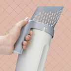 Pala autolimpiable para arena de gato con dispensador de bolsas integrado