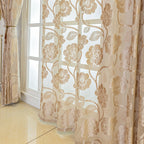 Panel de cortina transparente con estampado floral