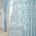 Panel de cortina transparente con estampado floral