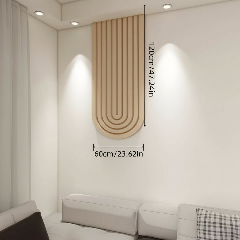 Panel de fieltro curvo autoadhesivo con diseño de arco a rayas para organizar notas en oficina, recibidor y dormitorio