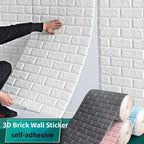 Panel decorativo 3D de espuma con efecto ladrillo
