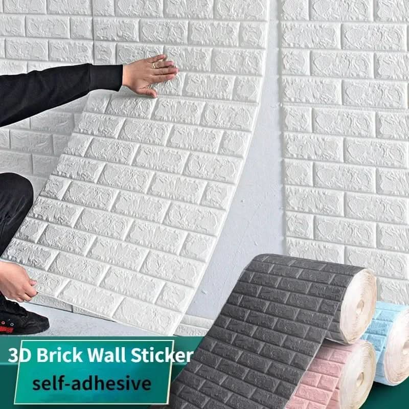 Panel decorativo 3D de espuma con efecto ladrillo