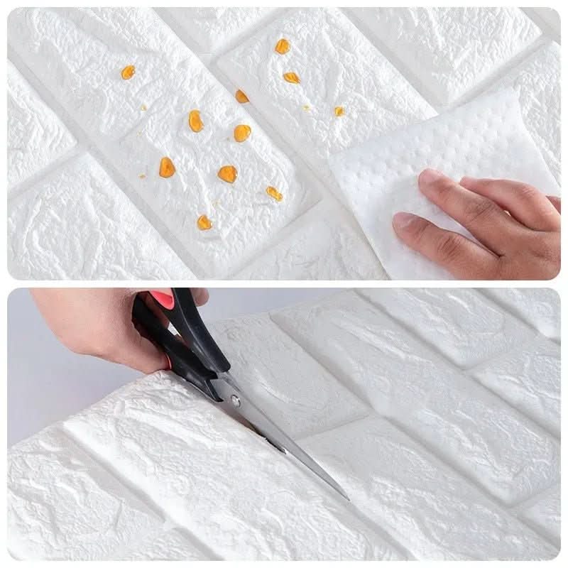 Panel decorativo 3D de espuma con efecto ladrillo