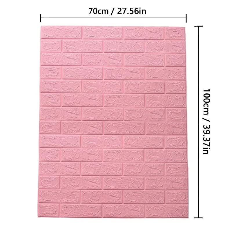 Panel decorativo 3D de espuma con efecto ladrillo