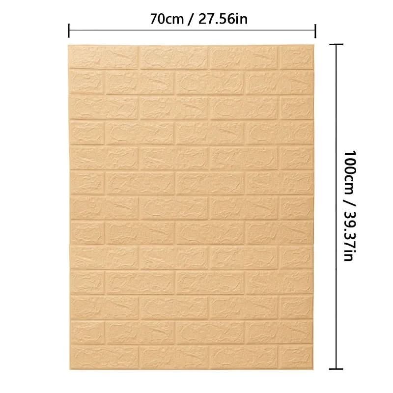 Panel decorativo 3D de espuma con efecto ladrillo