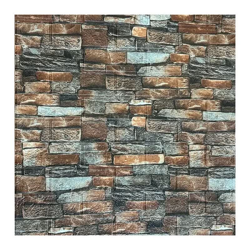 Panel decorativo 3D de espuma con efecto ladrillo