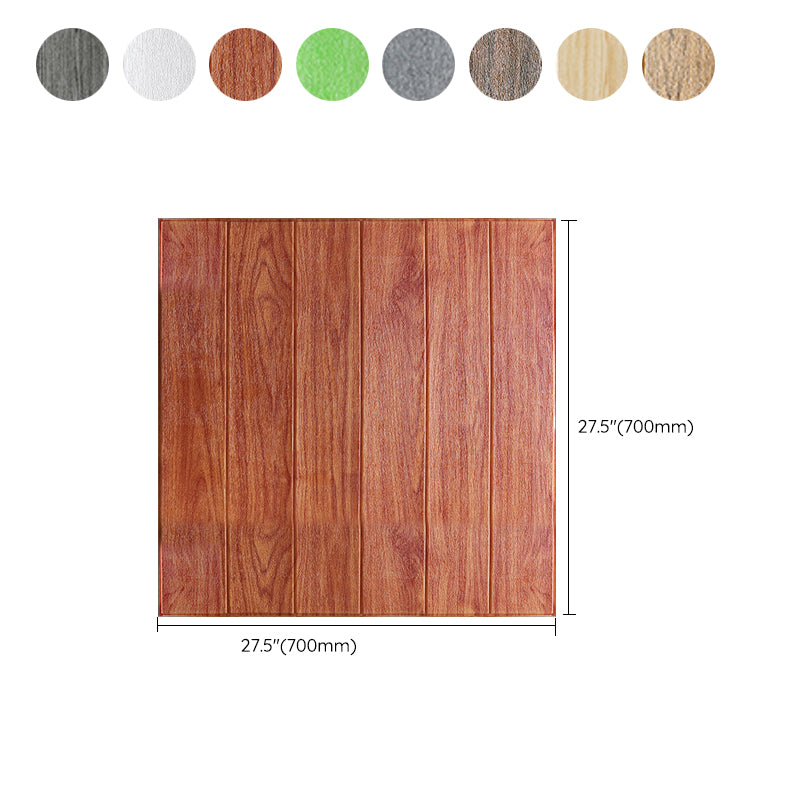 Panel decorativo autoadhesivo con imitación de veta de madera y respaldo de espuma