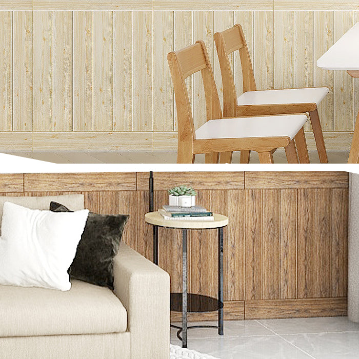 Panel decorativo autoadhesivo con imitación de veta de madera y respaldo de espuma