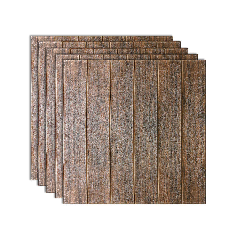 Panel decorativo autoadhesivo con imitación de veta de madera y respaldo de espuma