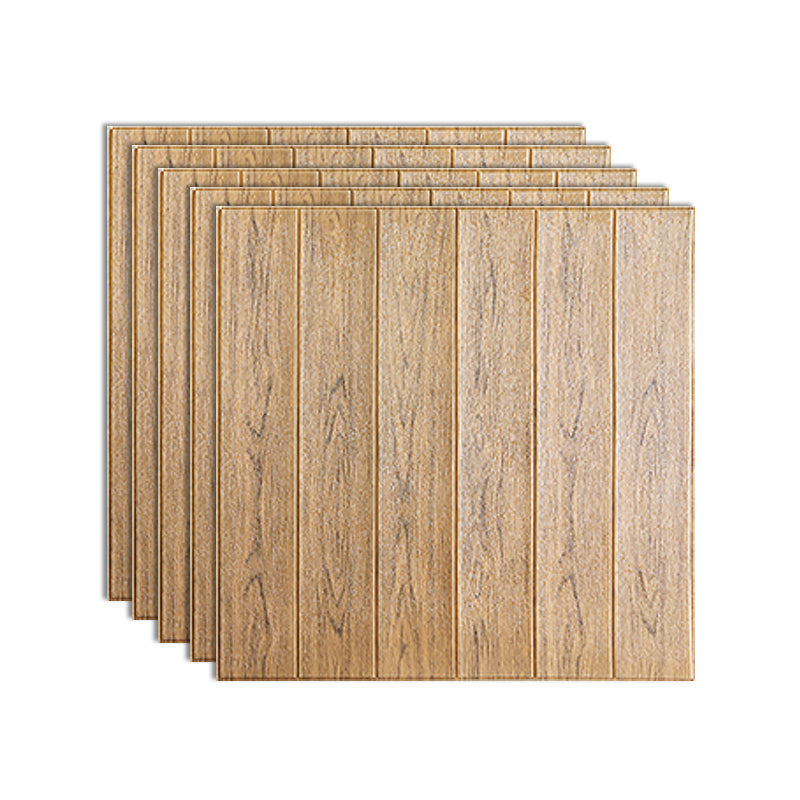 Panel decorativo autoadhesivo con imitación de veta de madera y respaldo de espuma