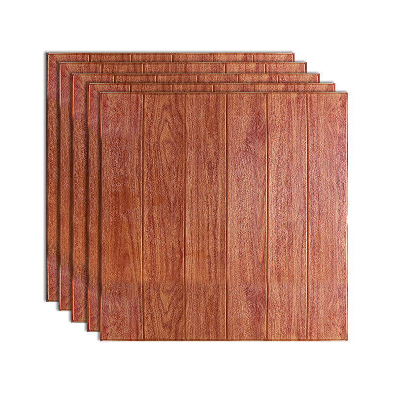 Panel decorativo autoadhesivo con imitación de veta de madera y respaldo de espuma