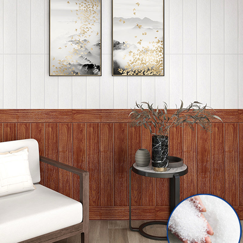 Panel decorativo autoadhesivo con imitación de veta de madera y respaldo de espuma