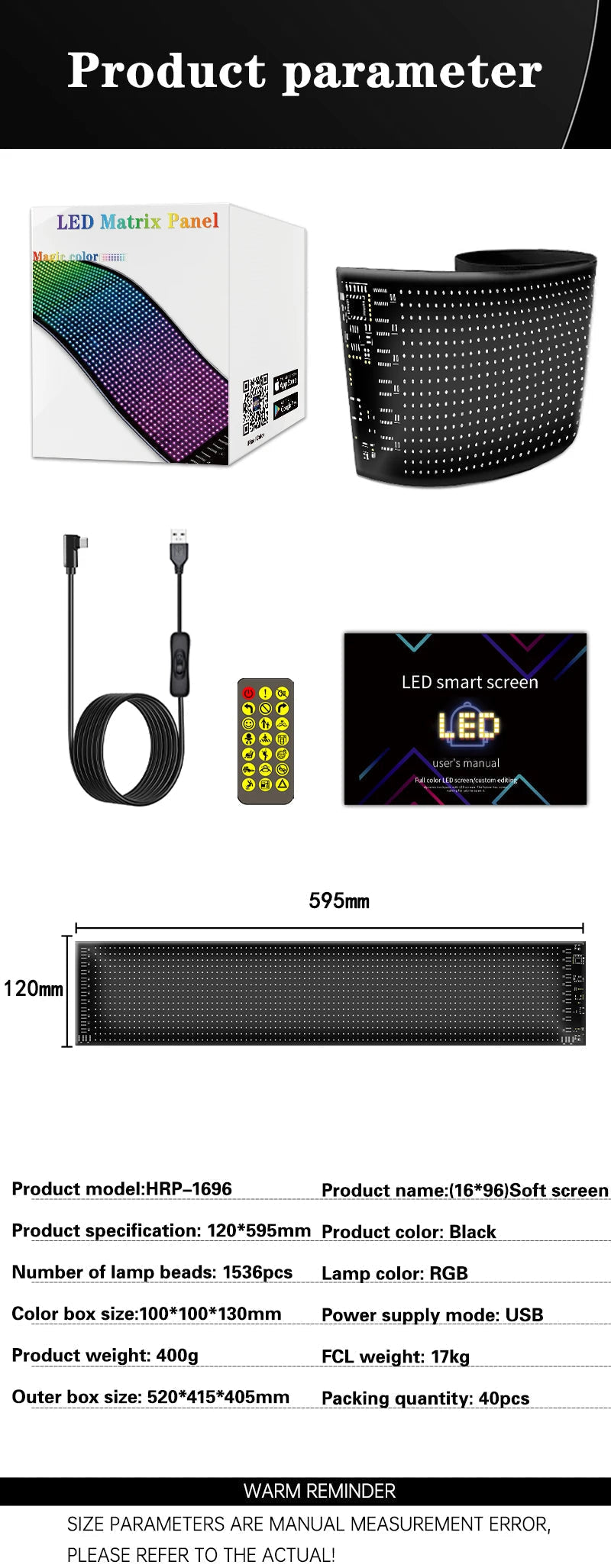 Panel LED de píxeles programable
