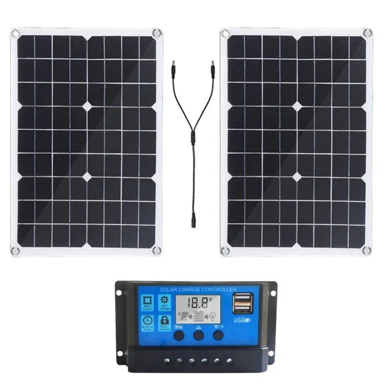 Panel solar flexible SolaVibe 1200 W con controlador de carga 100 A y doble USB