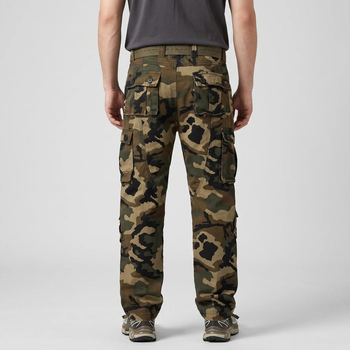 Pantalones cargo de camuflaje para hombre - Pantalones de combate - Corte relajado con 8 bolsillos