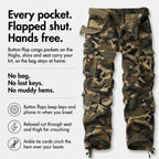 Pantalones cargo de camuflaje para hombre - Pantalones de combate - Corte relajado con 8 bolsillos