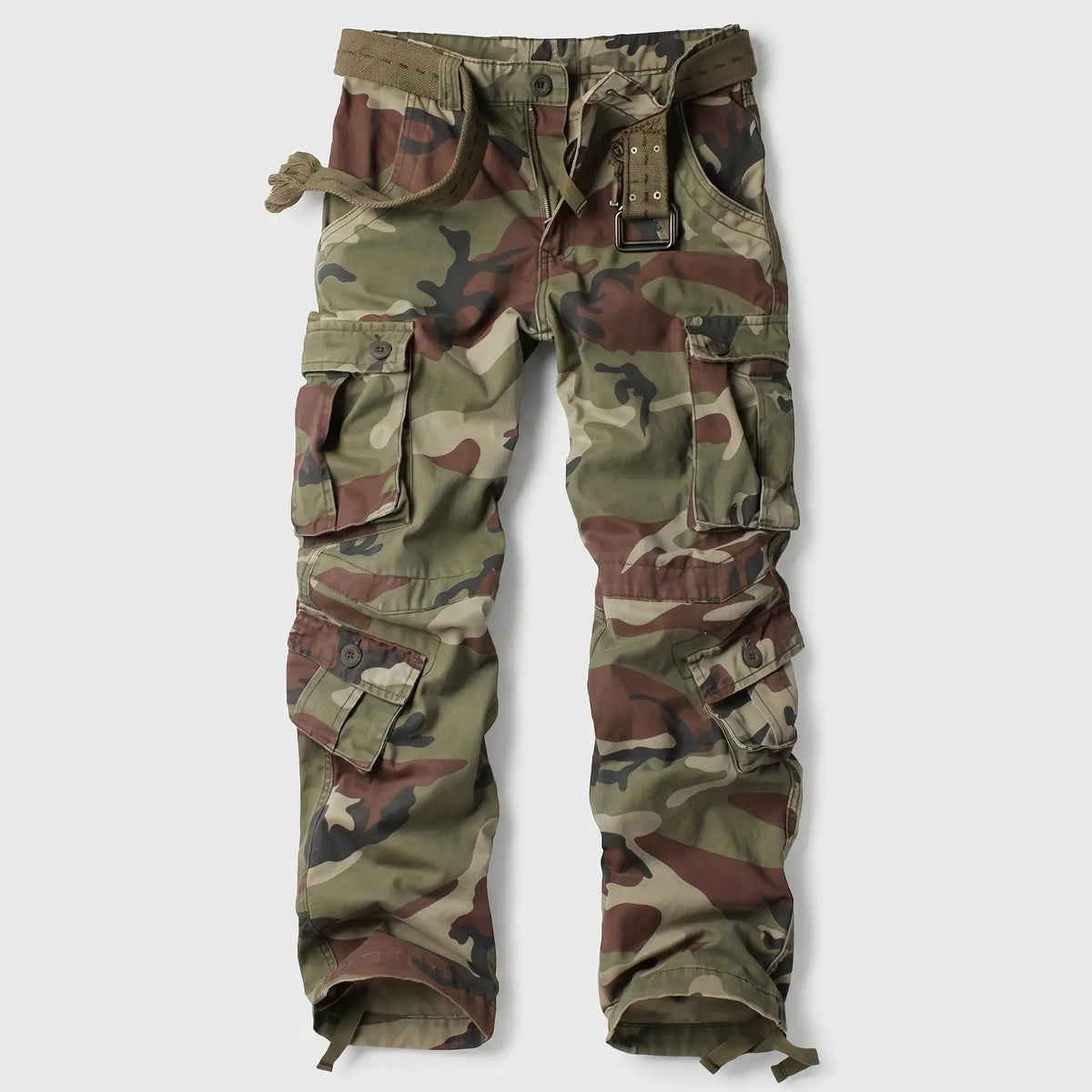 Pantalones cargo de camuflaje para hombre - Pantalones de combate - Corte relajado con 8 bolsillos