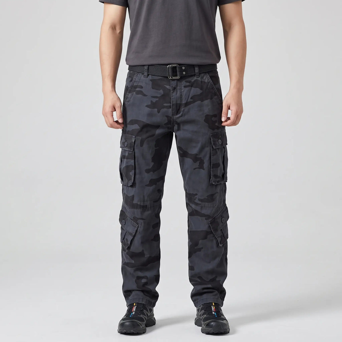 Pantalones cargo de camuflaje para hombre - Pantalones de combate - Corte relajado con 8 bolsillos