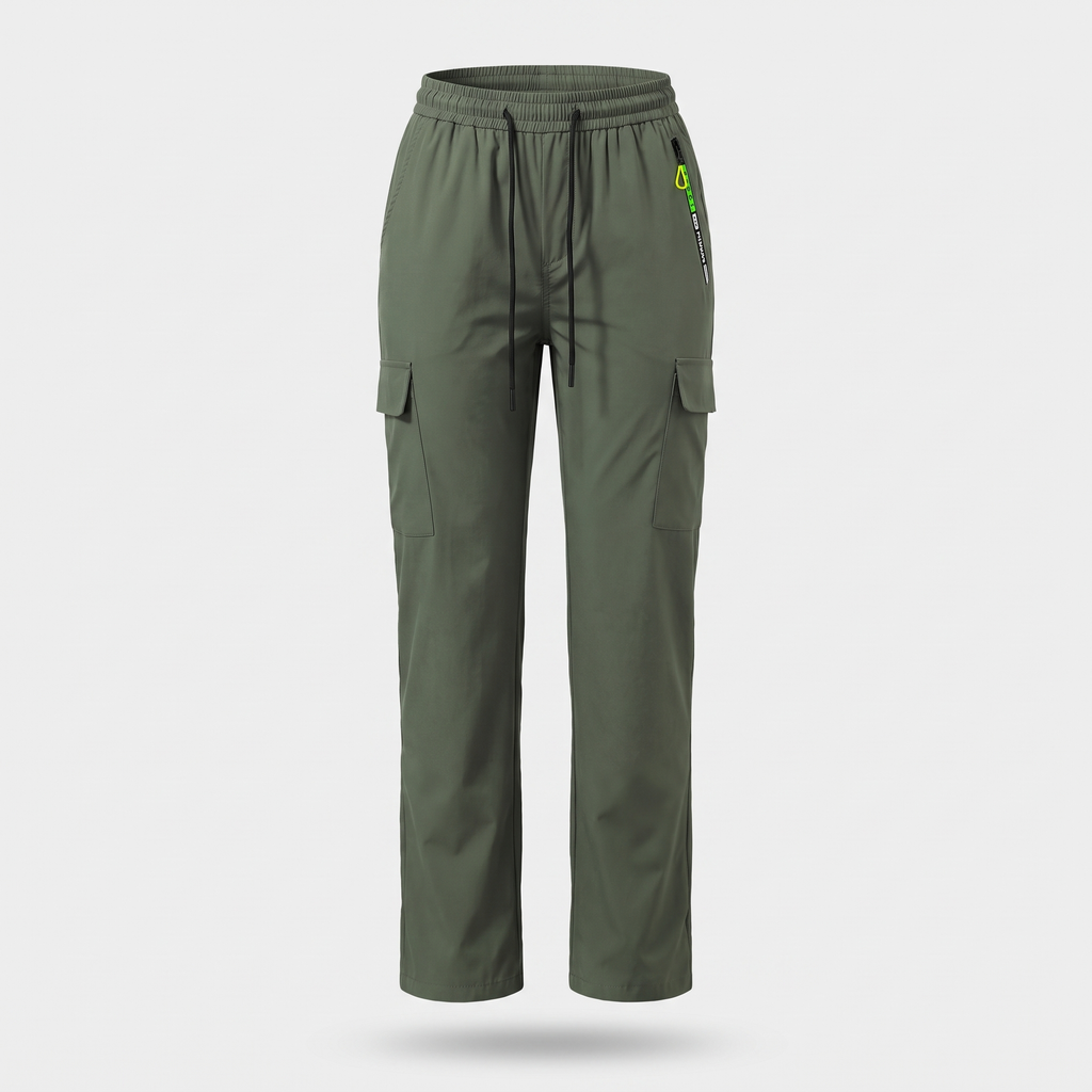 Pantalones cargo para mujer con cintura elástica