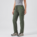 Pantalones cargo para mujer con cintura elástica