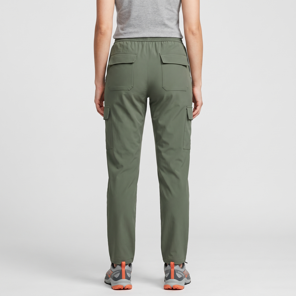 Pantalones cargo para mujer con cintura elástica
