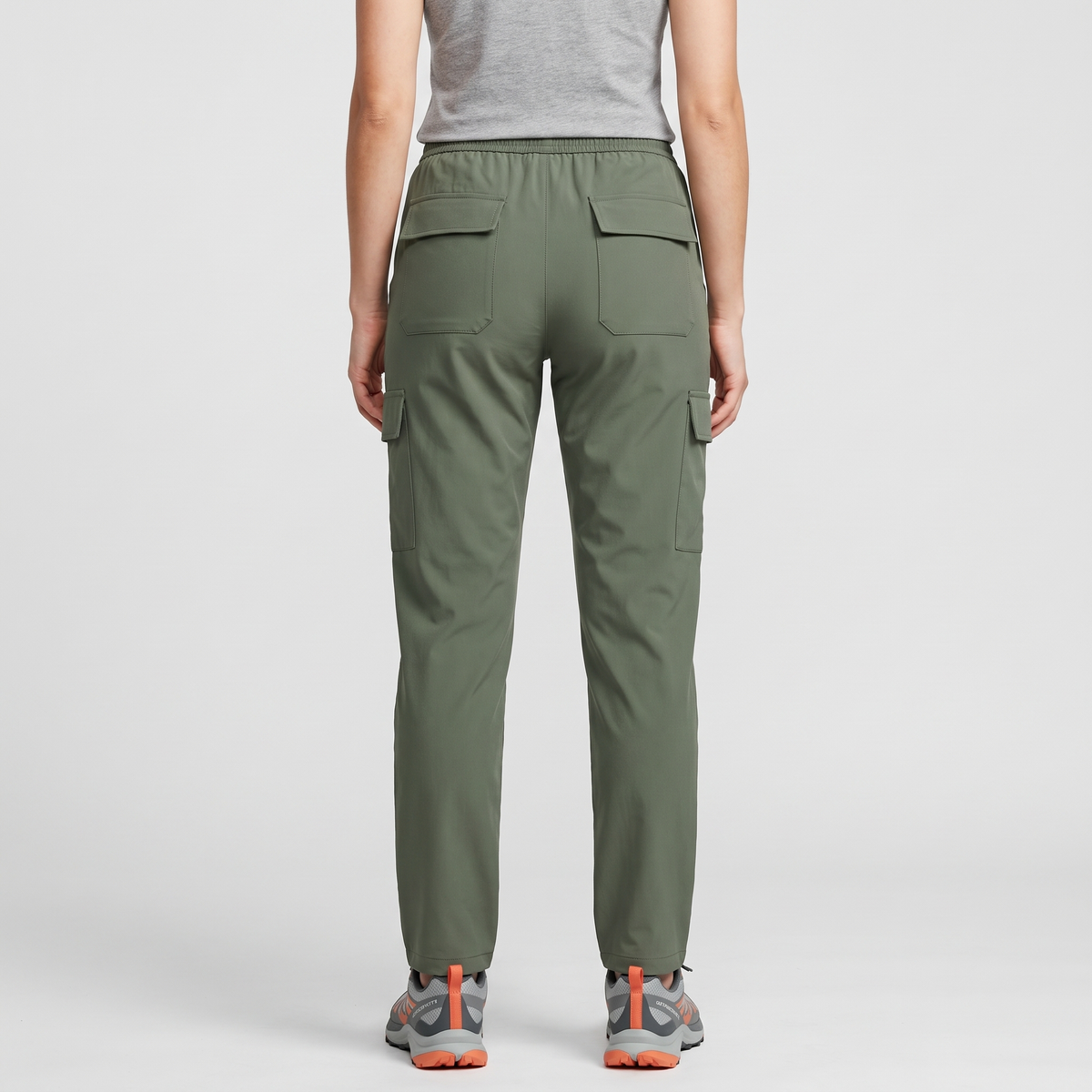 Pantalones cargo para mujer con cintura elástica