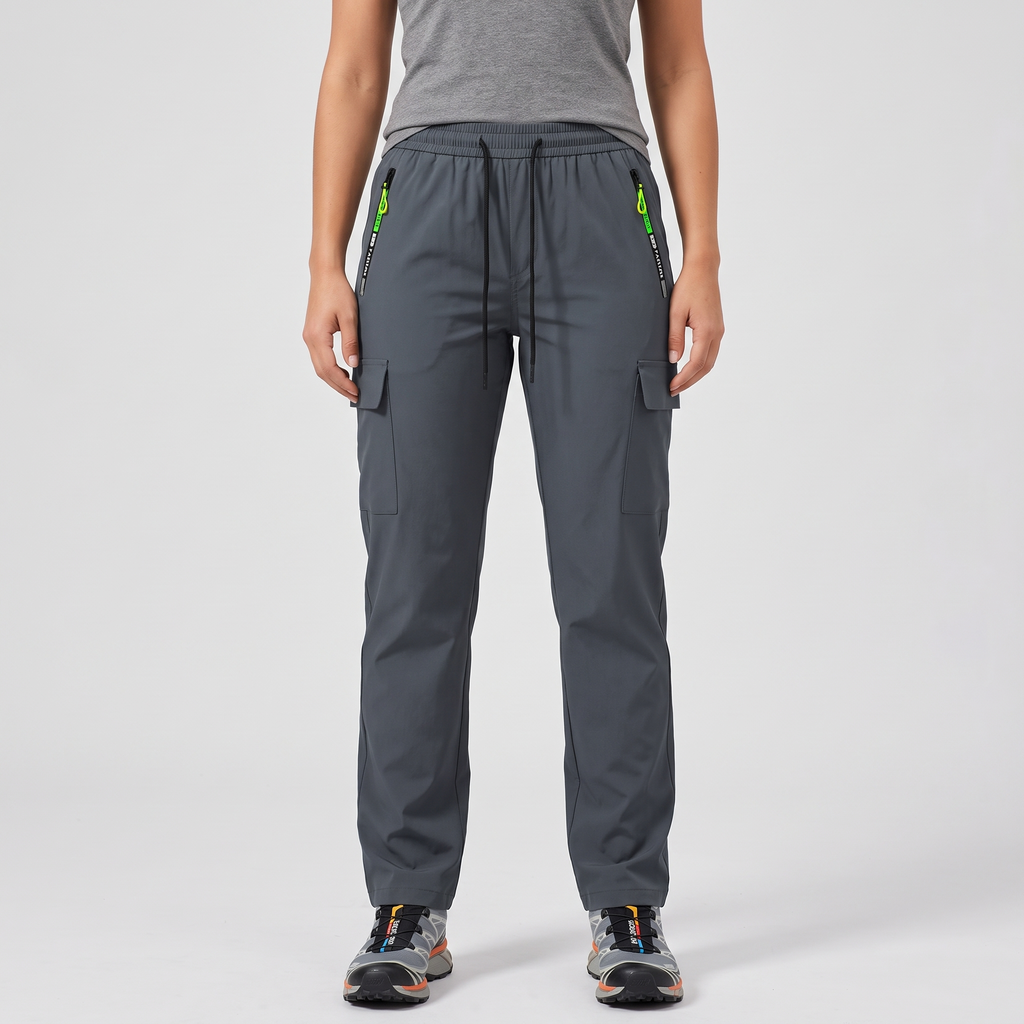 Pantalones cargo para mujer con cintura elástica