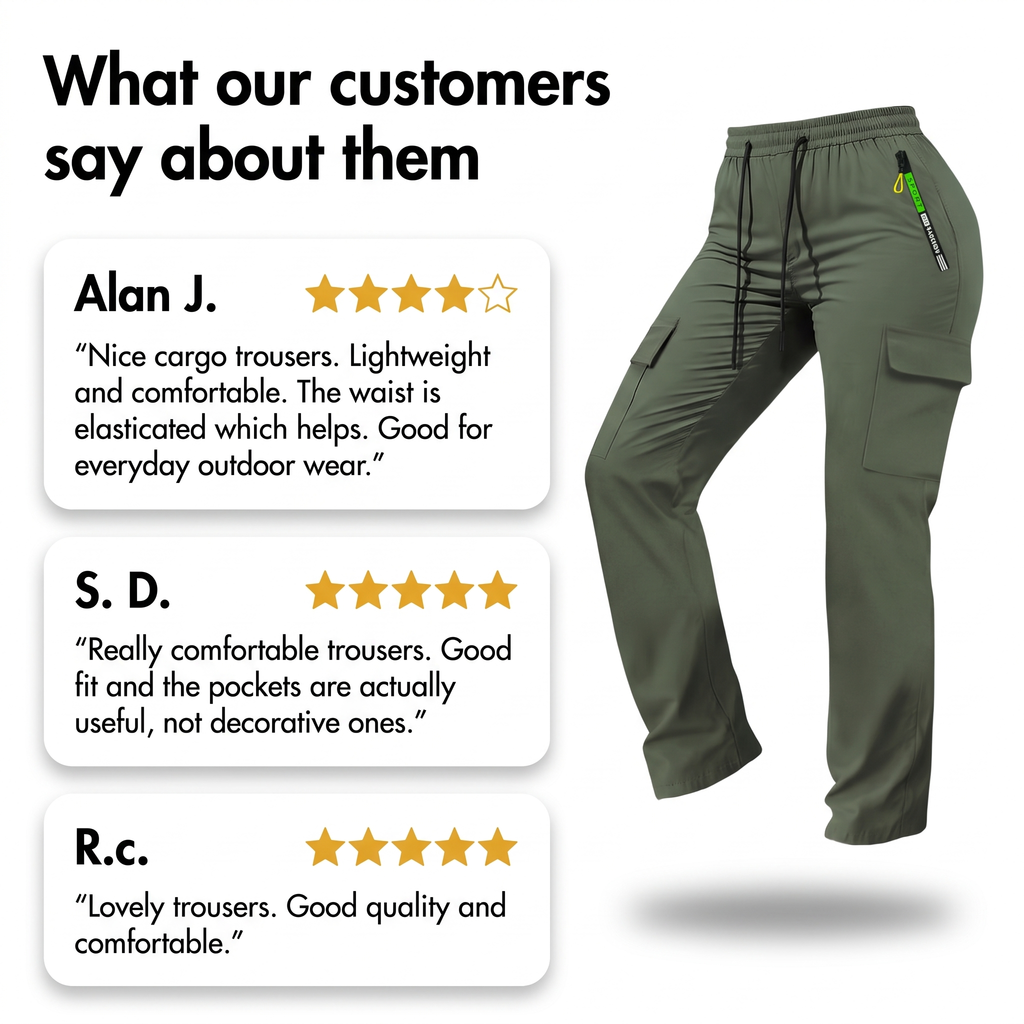 Pantalones cargo para mujer con cintura elástica