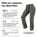 Pantalones cargo para mujer con cintura elástica