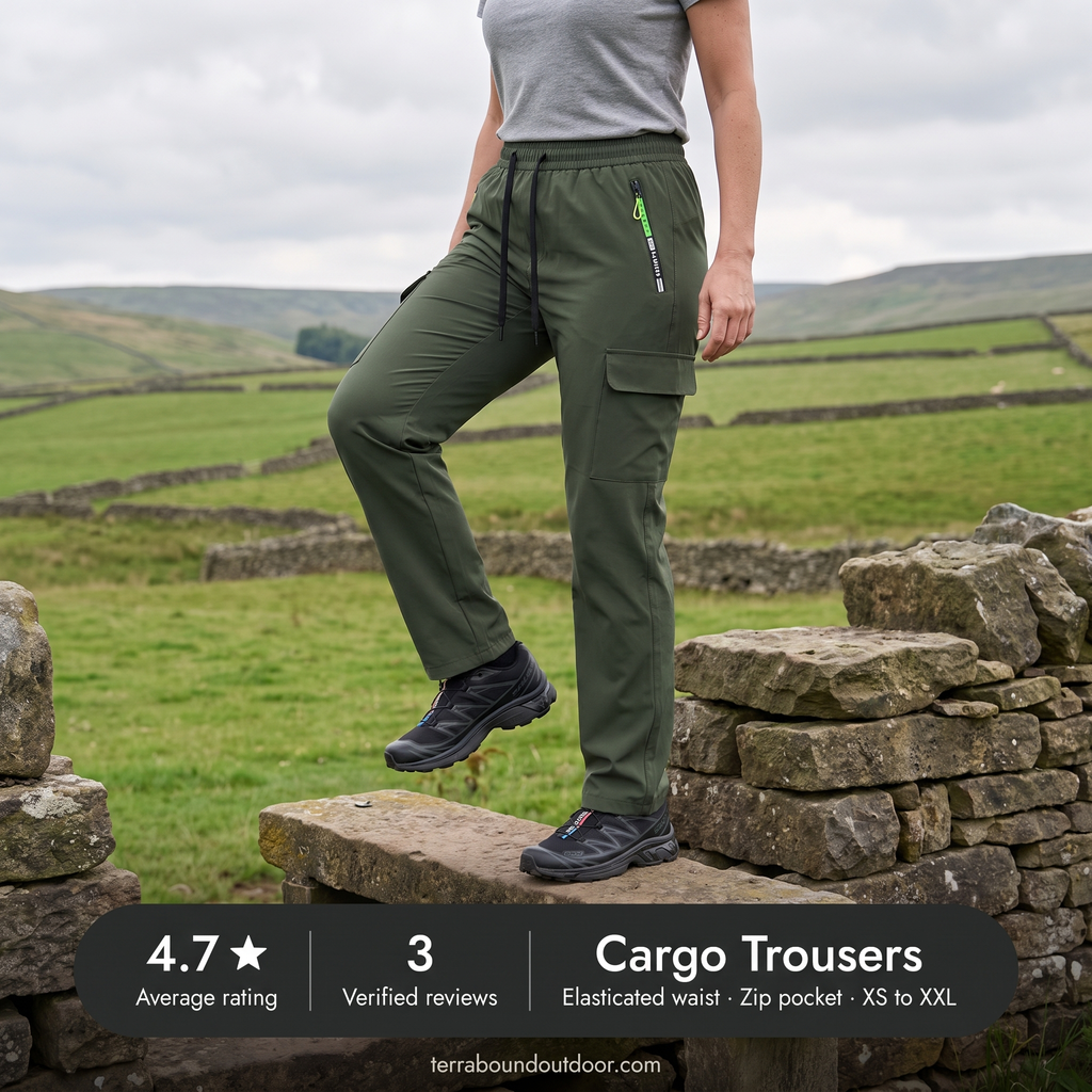 Pantalones cargo para mujer con cintura elástica