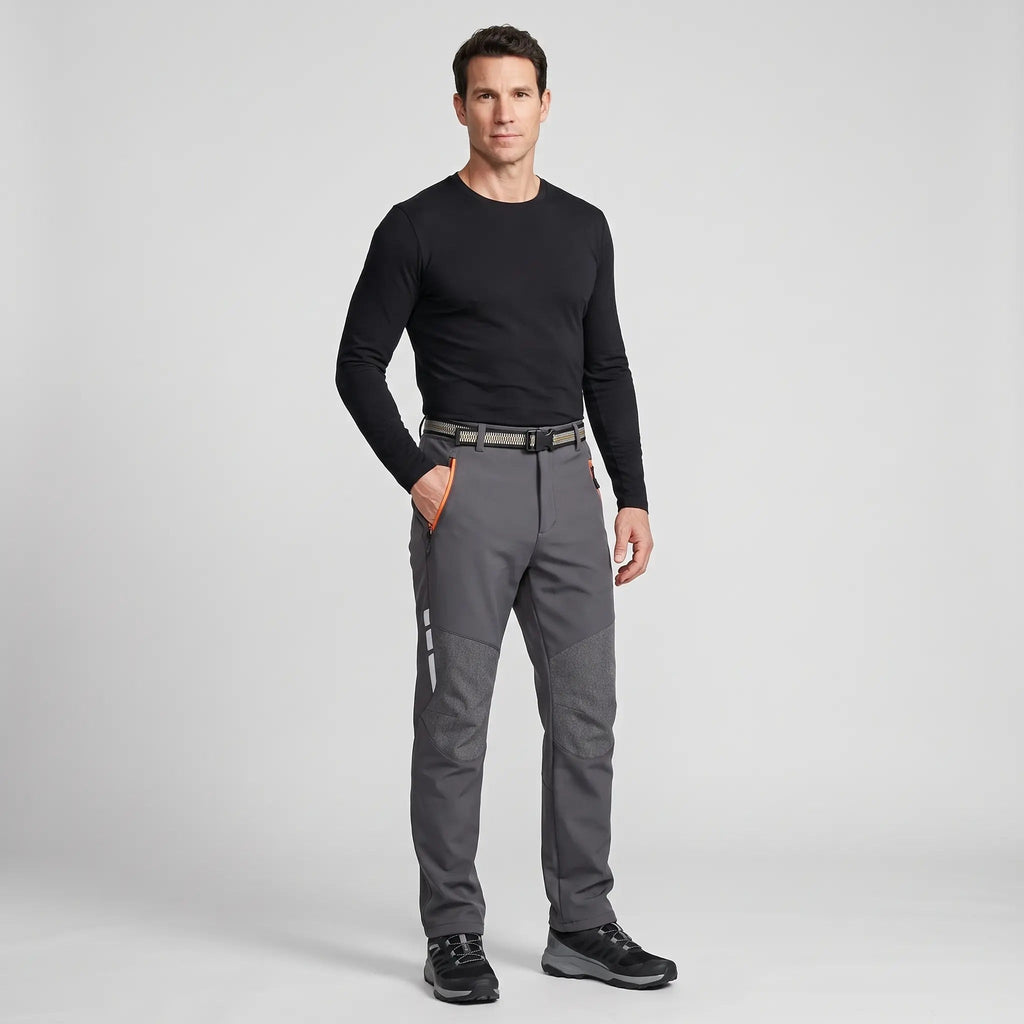Pantalones de senderismo para hombre con forro polar y resistencia al agua