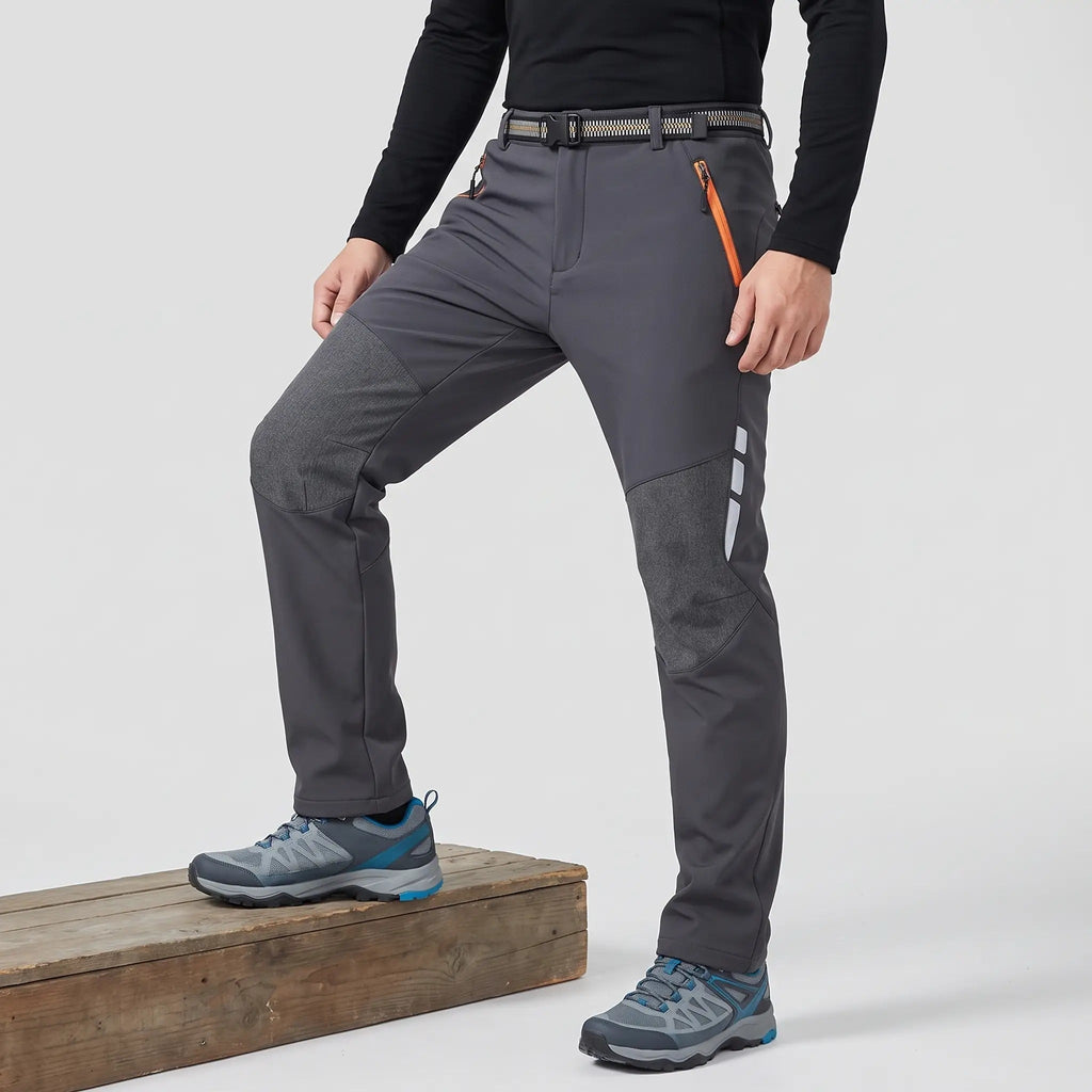 Pantalones de senderismo para hombre con forro polar y resistencia al agua