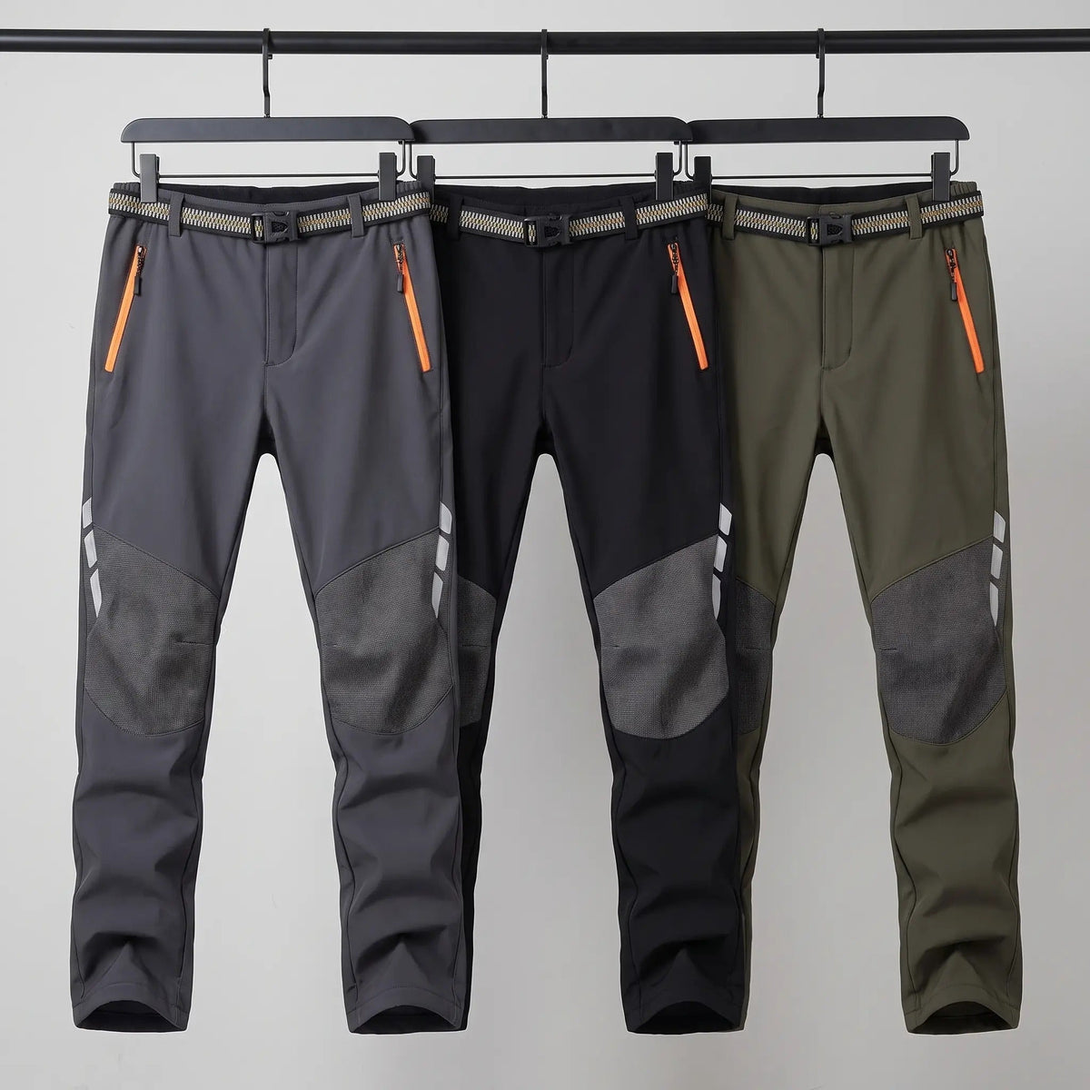 Pantalones de senderismo para hombre con forro polar y resistencia al agua