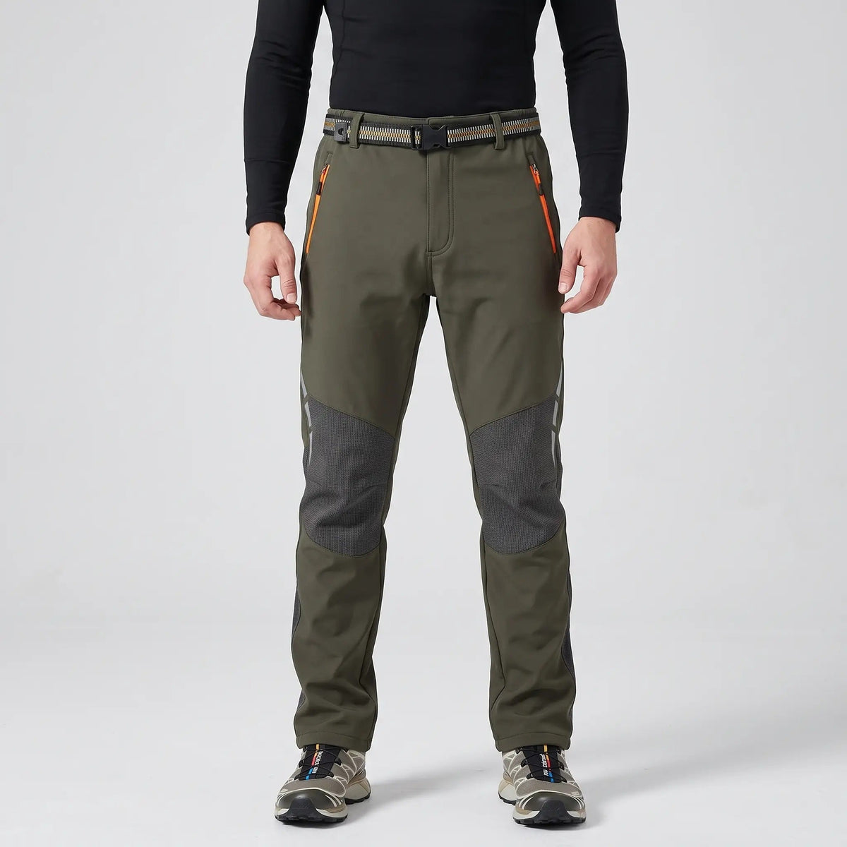 Pantalones de senderismo para hombre con forro polar y resistencia al agua
