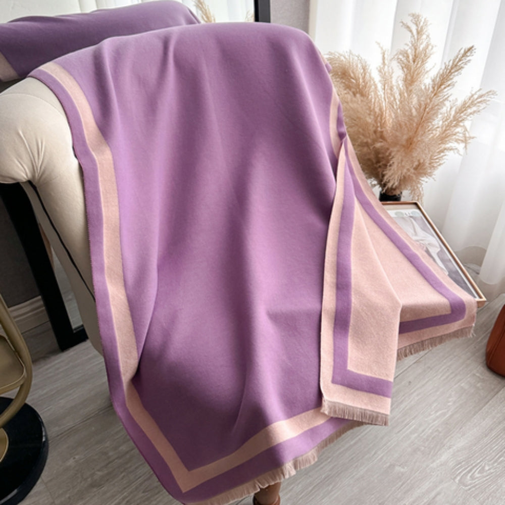 Pañuelo poncho reversible de rayas Savéra