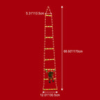 Papá Noel escalando escalera con luces LED para exterior