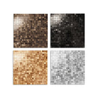 Papel pintado autoadhesivo de mosaico con forma cuadrada y acabado metálico