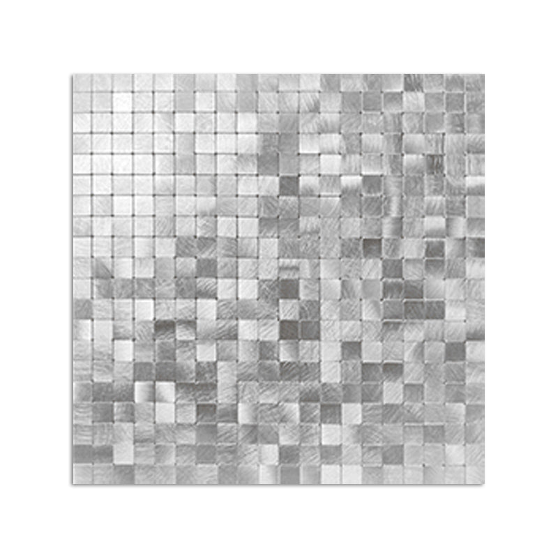Papel pintado autoadhesivo de mosaico con forma cuadrada y acabado metálico