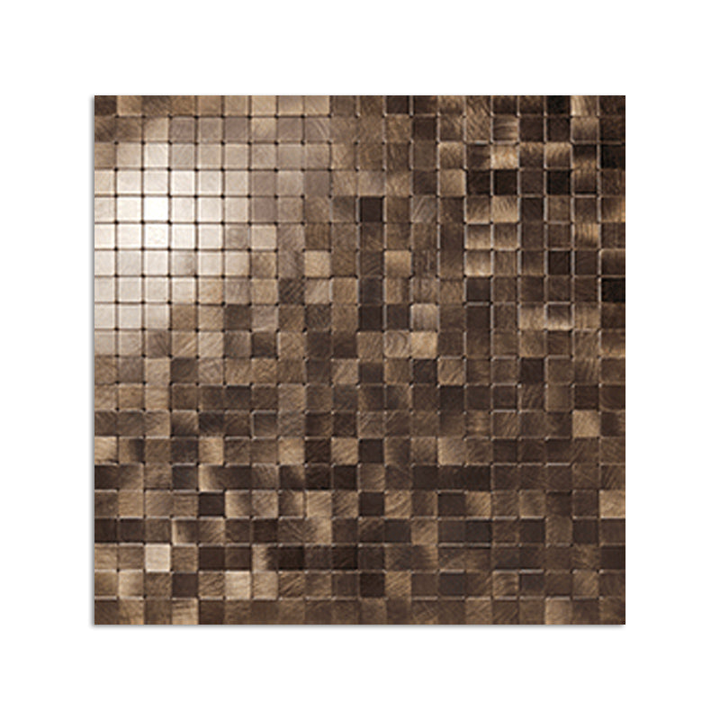 Papel pintado autoadhesivo de mosaico con forma cuadrada y acabado metálico