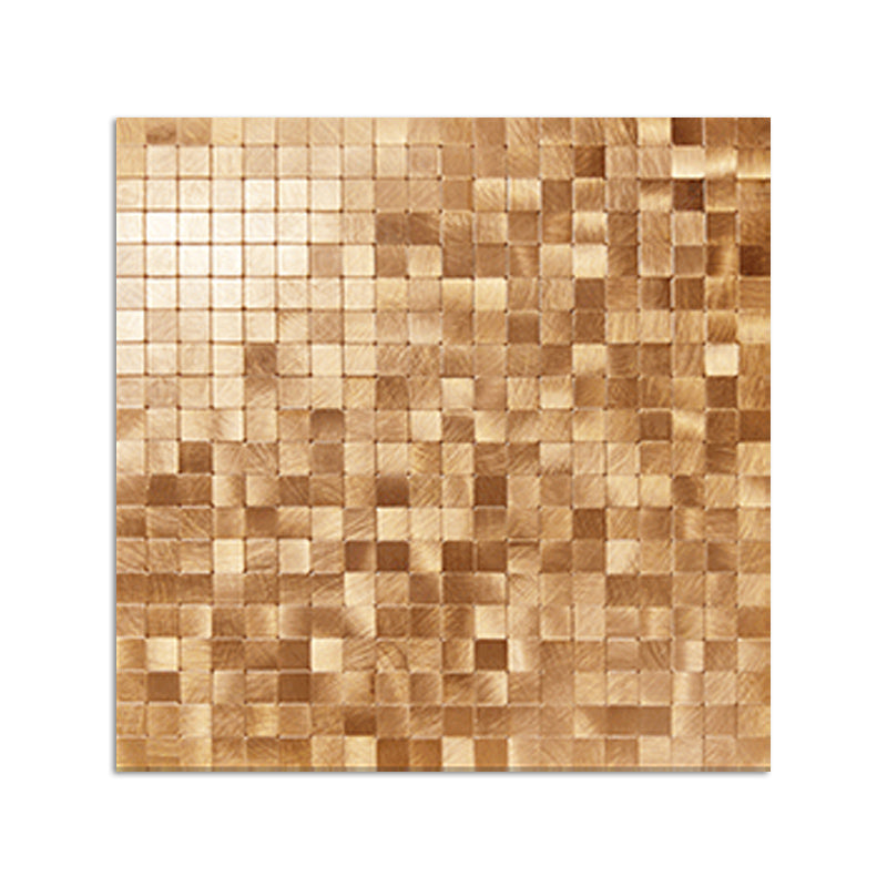 Papel pintado autoadhesivo de mosaico con forma cuadrada y acabado metálico