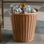 Papelera decorativa de fibra trenzada