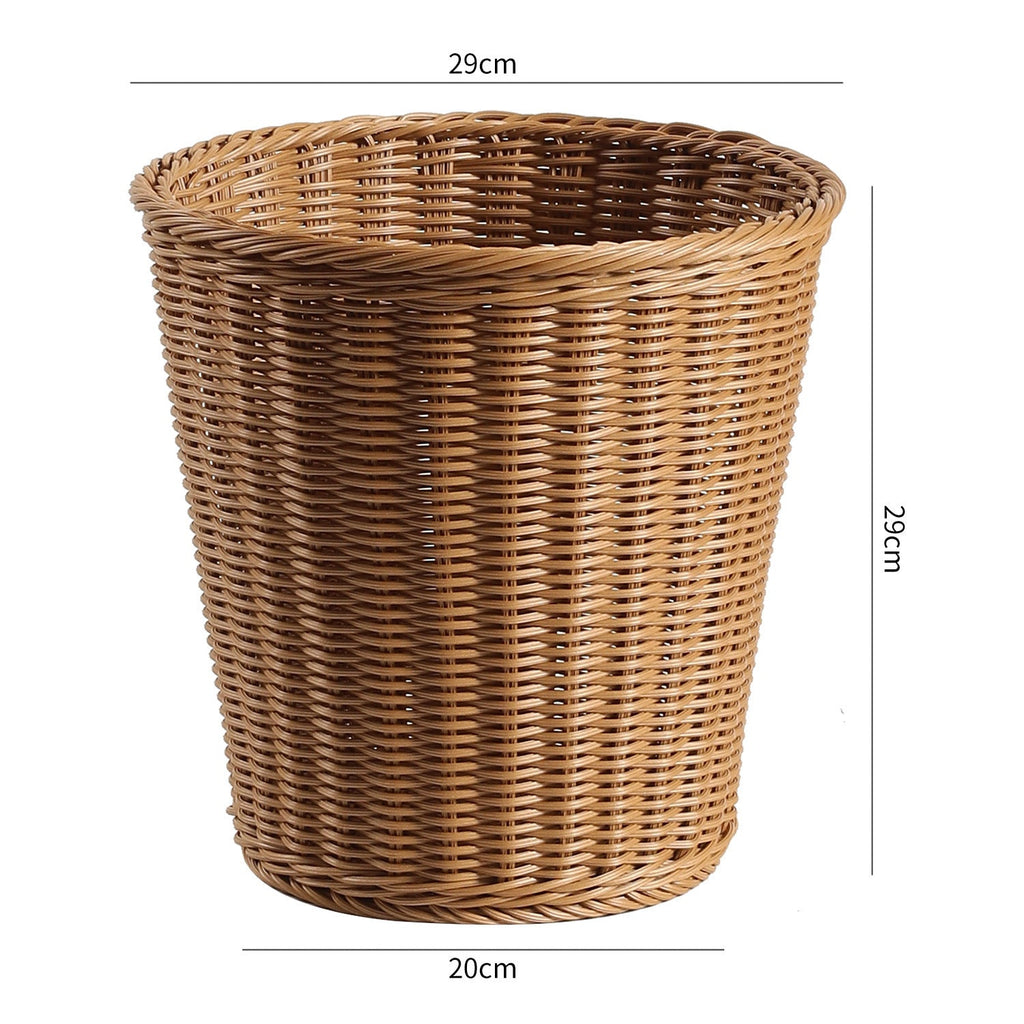 Papelera decorativa de fibra trenzada