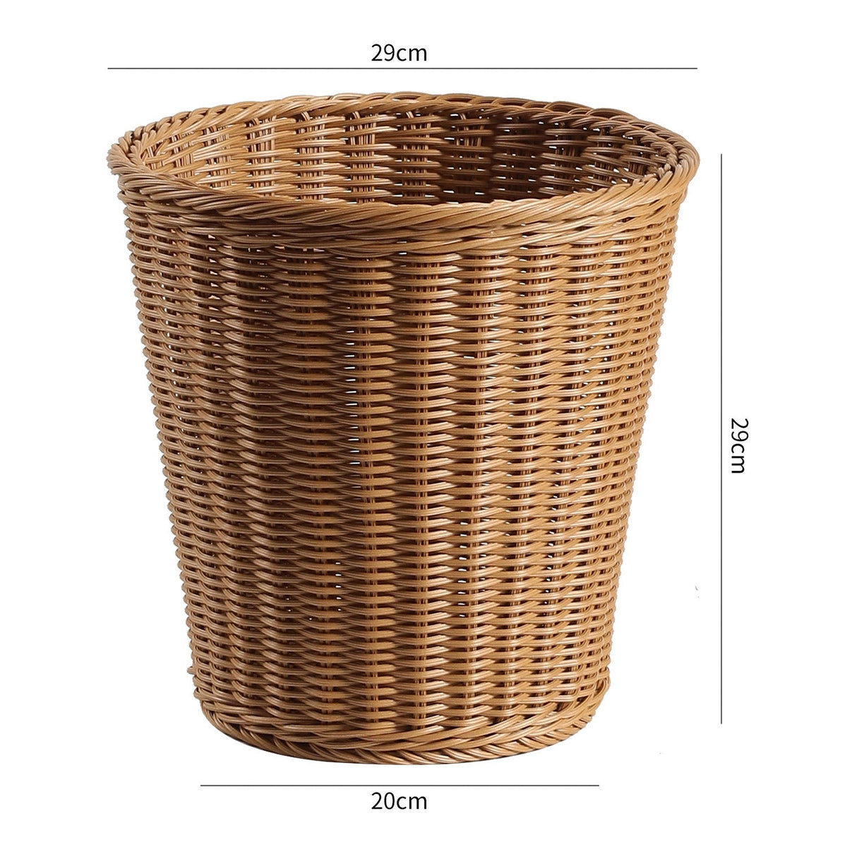 Papelera decorativa de fibra trenzada
