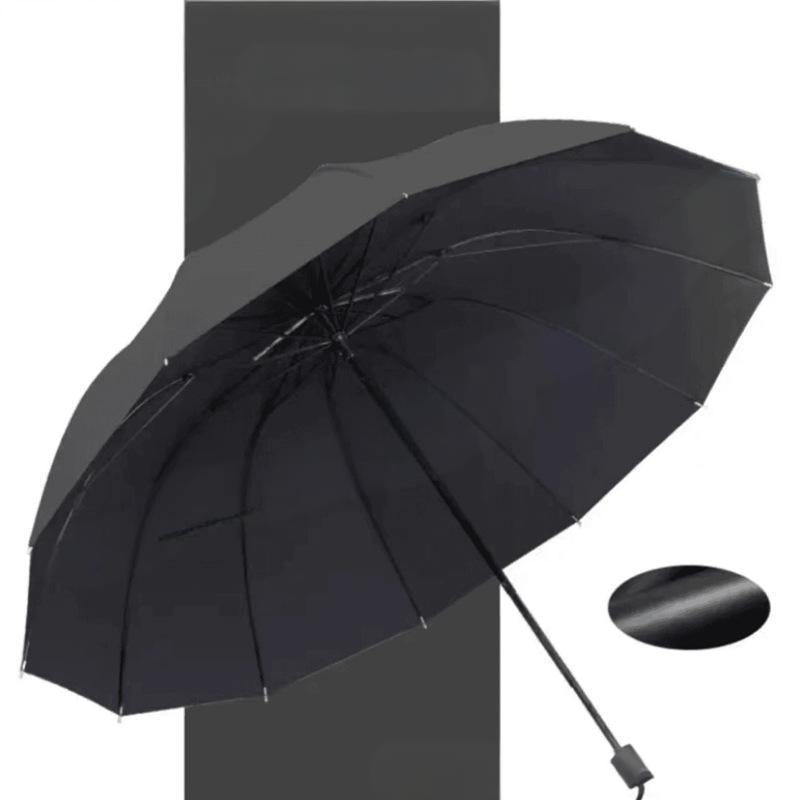 Paraguas plegable grande con 12 varillas resistentes al viento